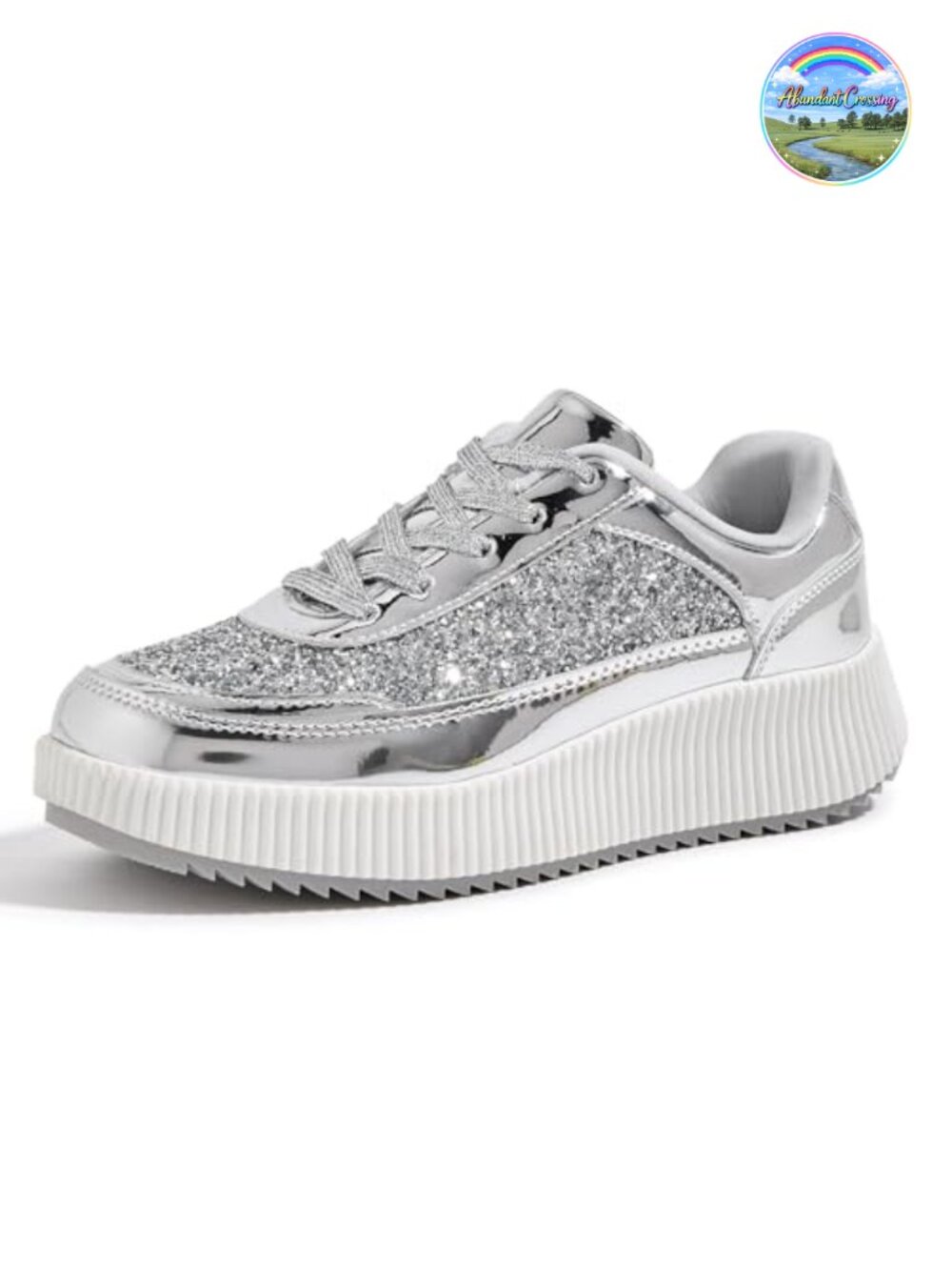 Woven Platform Sneakers Chunky Lace-Up Tennis Walking Shoes